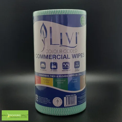Green Commercial Grade Cloth Wipes 90 Sheets