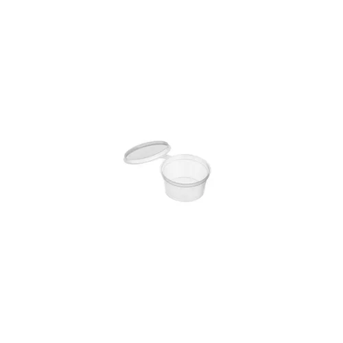 PP Round Sauce Container w Hinged Lid
